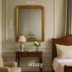 Miroir Napoléon III Ancien Sapin Doré France XIXe Siècle Original
