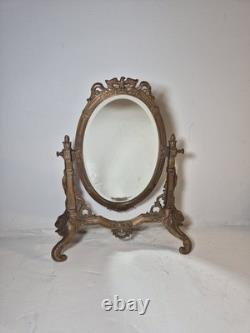 Miroir ancien en bronze Napoléon III miroir de table pivotant XIXe