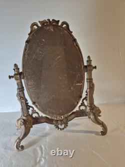Miroir ancien en bronze Napoléon III miroir de table pivotant XIXe