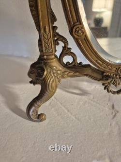 Miroir ancien en bronze Napoléon III miroir de table pivotant XIXe