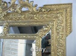 Miroir ancien parclose mercure bois stuc pareclose trumeau XIX