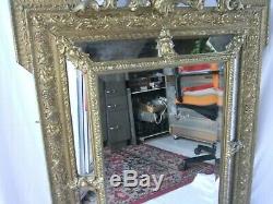 Miroir ancien parclose mercure bois stuc pareclose trumeau XIX