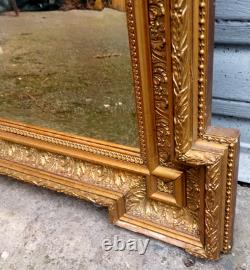 Miroir de style Napoléon III doré à la feuille XIXe siècle A restaurer