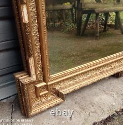Miroir de style Napoléon III doré à la feuille XIXe siècle A restaurer