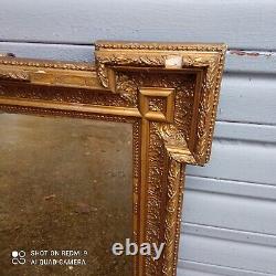Miroir de style Napoléon III doré à la feuille XIXe siècle A restaurer