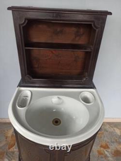 Mobile Lavabo Italie XIX Siècle Céramique Ginori Toscane Napoléon III