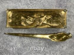 NÉCESSAIRE DE BUREAU. Plateau. Coupe Papier Impérial Fin XIXe Napoléon III Aigle