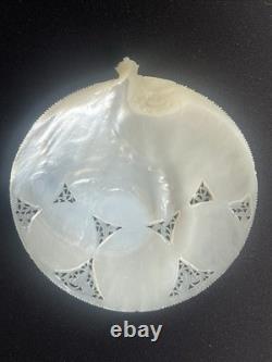 Nacre De Jerusalem Coquillage Sculpte XIX Antique Carved Mother Of Pearl Shell