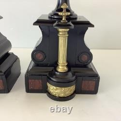 Napoleon III Paire Cassolette Cheminée Marbre Décor Doré France XIXe