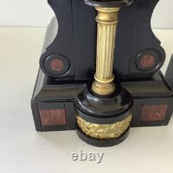 Napoleon III Paire Cassolette Cheminée Marbre Décor Doré France XIXe