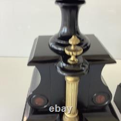 Napoleon III Paire Cassolette Cheminée Marbre Décor Doré France XIXe