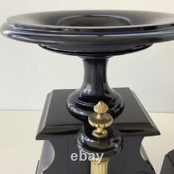 Napoleon III Paire Cassolette Cheminée Marbre Décor Doré France XIXe