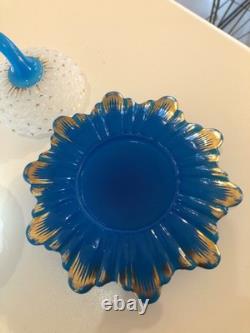 OPALINE BACCARAT sucrier XIX ananas ou saint louis charles X or Napoleon III