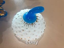 OPALINE BACCARAT sucrier XIX ananas ou saint louis charles X or Napoleon III