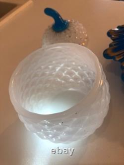 OPALINE BACCARAT sucrier XIX ananas ou saint louis charles X or Napoleon III