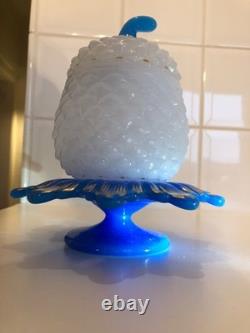 OPALINE BACCARAT sucrier XIX ananas ou saint louis charles X or Napoleon III