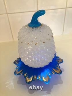 OPALINE BACCARAT sucrier XIX ananas ou saint louis charles X or Napoleon III