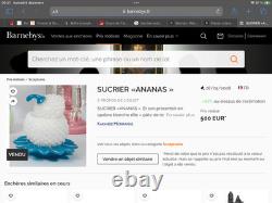 OPALINE BACCARAT sucrier XIX ananas ou saint louis charles X or Napoleon III