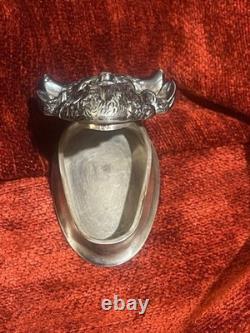 Objet de curiosité XIXe boite tête de faune argent massif poinçons bijou orfèvre