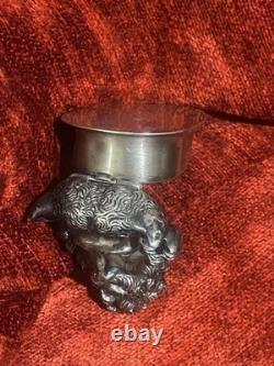 Objet de curiosité XIXe boite tête de faune argent massif poinçons bijou orfèvre