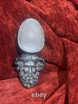Objet de curiosité XIXe boite tête de faune argent massif poinçons bijou orfèvre