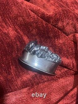 Objet de curiosité XIXe boite tête de faune argent massif poinçons bijou orfèvre