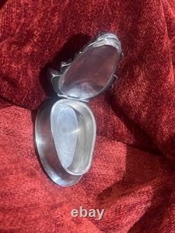 Objet de curiosité XIXe boite tête de faune argent massif poinçons bijou orfèvre