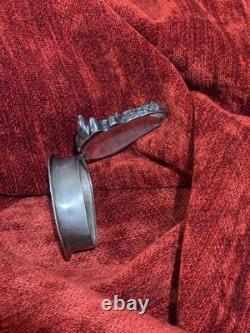 Objet de curiosité XIXe boite tête de faune argent massif poinçons bijou orfèvre