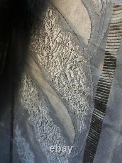 Old costume ancien soie châle grenadine Napoléon 3 XIXe Arles Provence Séville