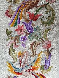 Old tapestry arrazzo tapisserie ancienne Aubusson griffons Napoléon 3 XIXe