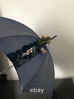 Ombrelle Ancienne XIXè Napoléon III Soie Dentelle Victorian French Umbrella 19C