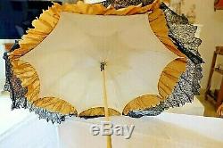 Ombrelle ancienne XIX Napoleon III. Antique-Superb-Hand-Carved-Canopy-Umbrella