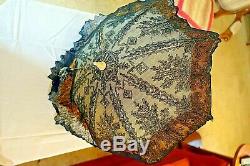 Ombrelle ancienne XIX Napoleon III. Antique-Superb-Hand-Carved-Canopy-Umbrella