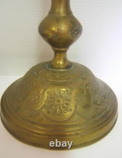 PAIRE BOUGEOIR BRONZE ARGENTE CISELE EPOQUE XIXé NAPOLEON III