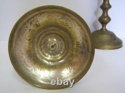 PAIRE BOUGEOIR BRONZE ARGENTE CISELE EPOQUE XIXé NAPOLEON III