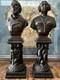 Paire De Bronzes Anciens Representant Un Couple Du Xix Eme Napoleon 3