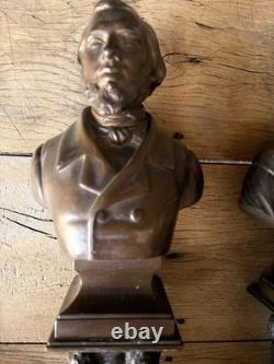 PAIRE DE BRONZES ANCIENS REPRESENTANT UN COUPLE DU XIX eme NAPOLEON 3