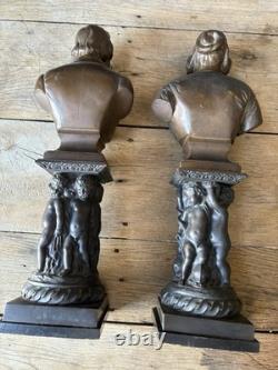 PAIRE DE BRONZES ANCIENS REPRESENTANT UN COUPLE DU XIX eme NAPOLEON 3