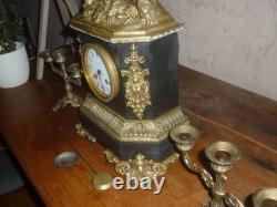 PENDULE EN BRONZE NAPOLEON III XIX em