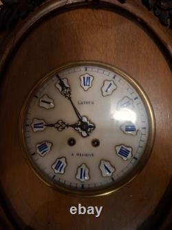 PENDULE HORLOGE OEIL DE BOEUF CADRAN EMAILLE LATOUR XIXe NAPOLÉON III