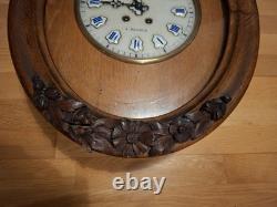 PENDULE HORLOGE OEIL DE BOEUF CADRAN EMAILLE LATOUR XIXe NAPOLÉON III