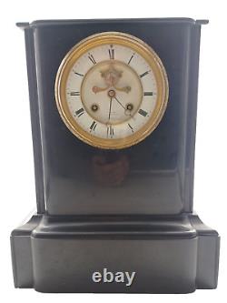 PENDULE MARBRE 37cm NAPOLÉON III MOUVEMENT A ANCRE JAPY PARIS BARBOT XIX 1870-80