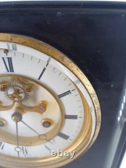 PENDULE MARBRE 37cm NAPOLÉON III MOUVEMENT A ANCRE JAPY PARIS BARBOT XIX 1870-80