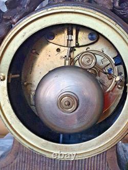 PENDULE et CASSOLETTES Fonctionne PARFAITEMENT ANGE Régule Marbre XIXe