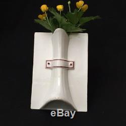 PORTE MENU / Vase Ancien LONGWY Fleurs Mésanges Hirondelles Décor Peint Main XIX
