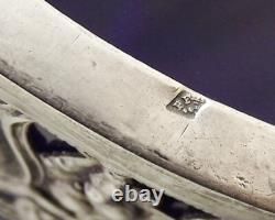 Paillard Freres Saleron Double Prise Obelisque Argent Massif Cristal Bleu Xix°