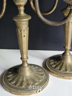 Paire De Bougeoir En Bronze Debut XIX Sublime Era Empire Napoleon III Louis XVI