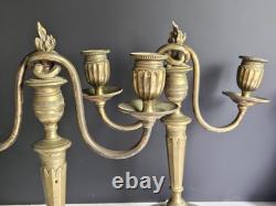 Paire De Bougeoir En Bronze Debut XIX Sublime Era Empire Napoleon III Louis XVI