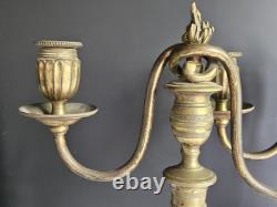 Paire De Bougeoir En Bronze Debut XIX Sublime Era Empire Napoleon III Louis XVI