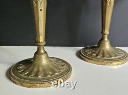 Paire De Bougeoir En Bronze Debut XIX Sublime Era Empire Napoleon III Louis XVI